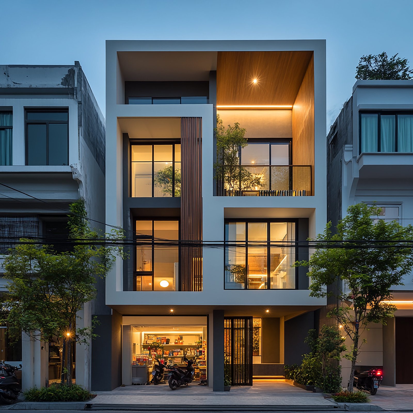house-with-lot-windows-motorcycle-parked-outside