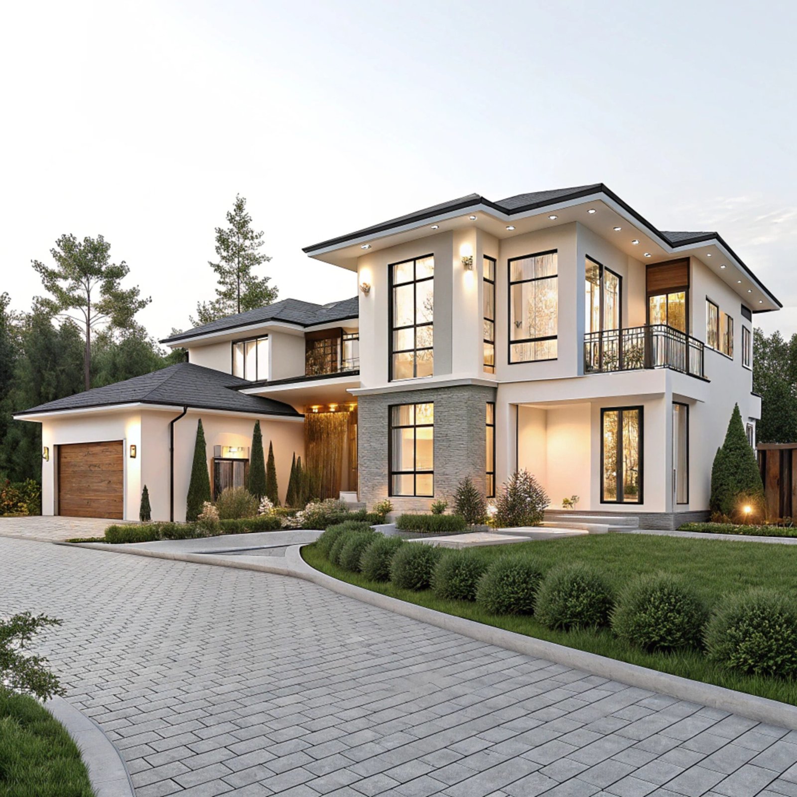 quadruplex-house-isolated-white-background